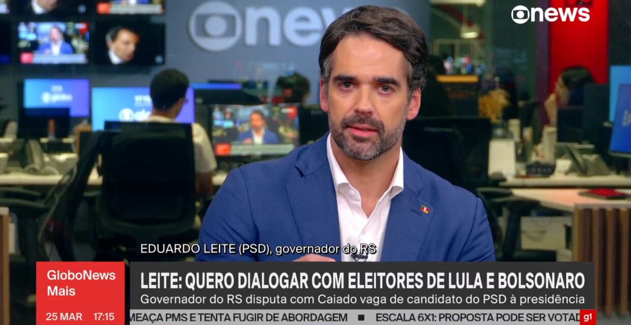 Eduardo Leite defende candidatura ao Planalto como única opção de centro no PSD e mantém compromisso com governo do RS