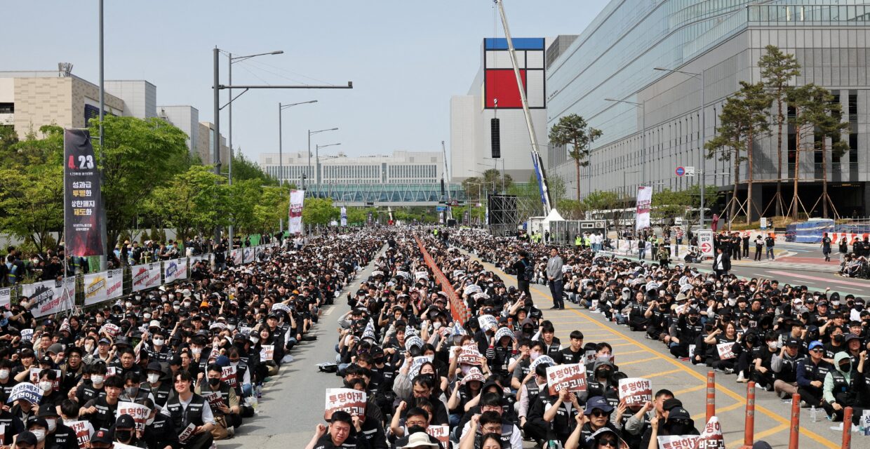 Samsung e sindicato firmam acordo provisório e suspendem greve de quase 48 mil funcionários