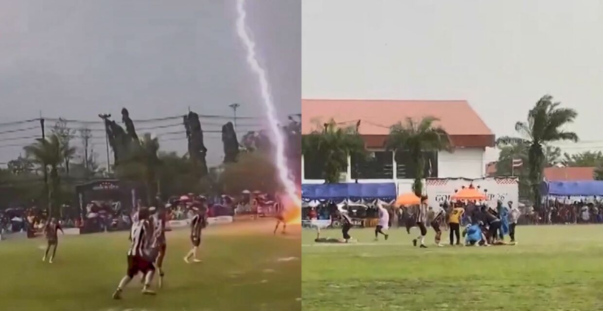 Raio atinge jogadores em partida de futebol na Tailândia e causa uma morte e vários feridos