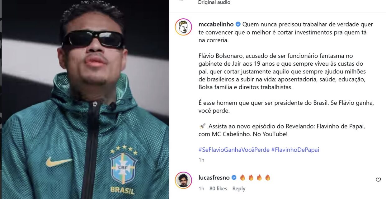 Meta remove vídeo sobre Flávio Bolsonaro em conformidade com regras eleitorais de IA no segundo turno