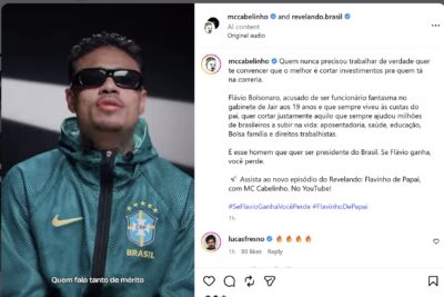 Meta remove vídeo sobre Flávio Bolsonaro em conformidade com regras eleitorais de IA no segundo turno